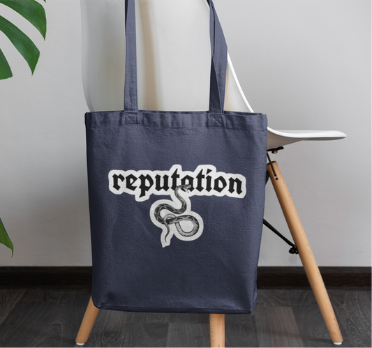 Reputation tote bag with zipper