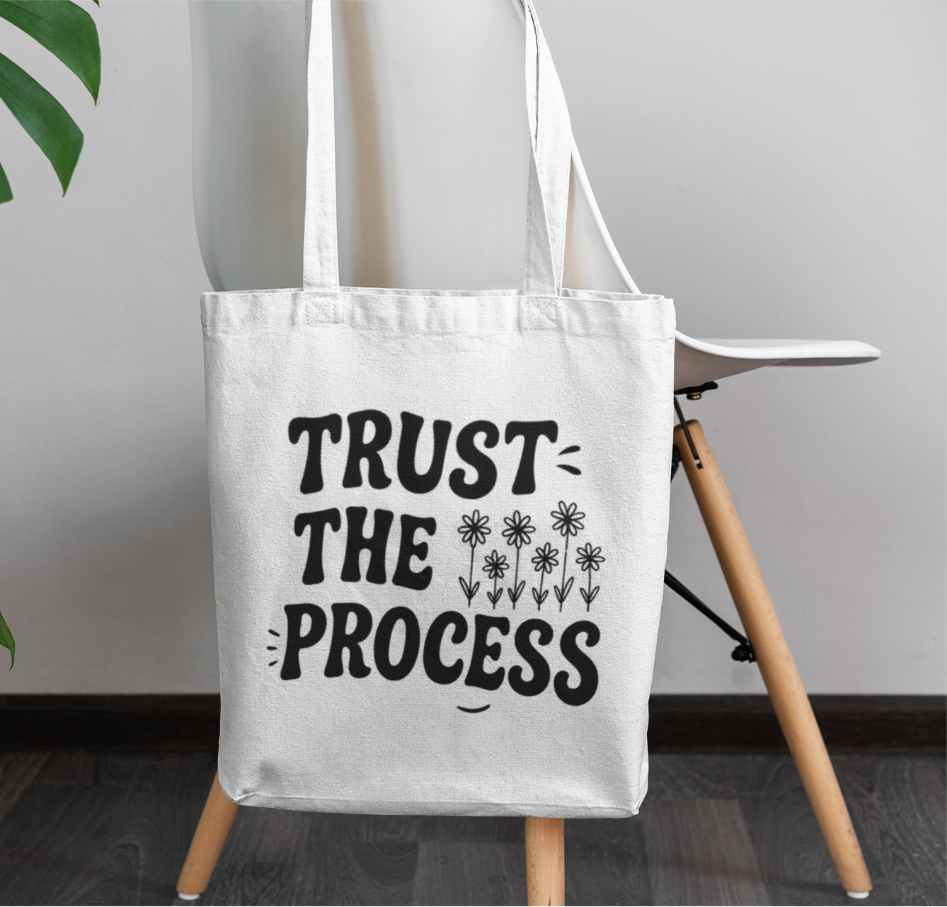 Trust the process tote bag with zipper