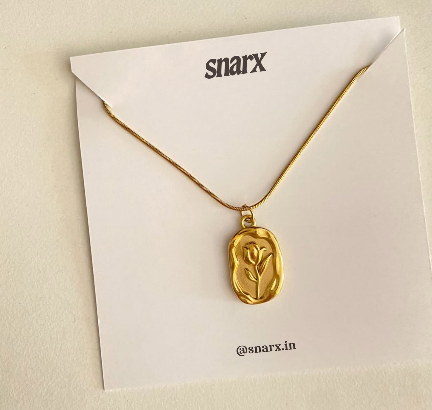 Anti Tarnish Gold Rose - Necklace