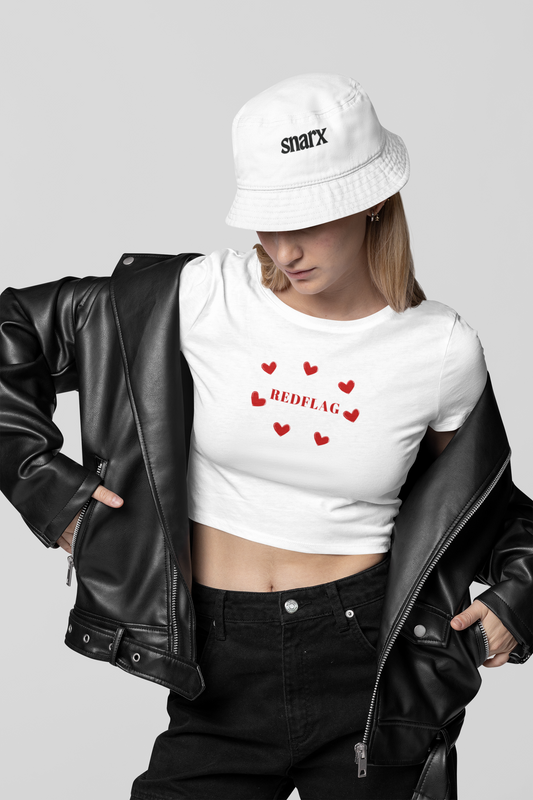 Red Flag ( Hearts) - Crop Top