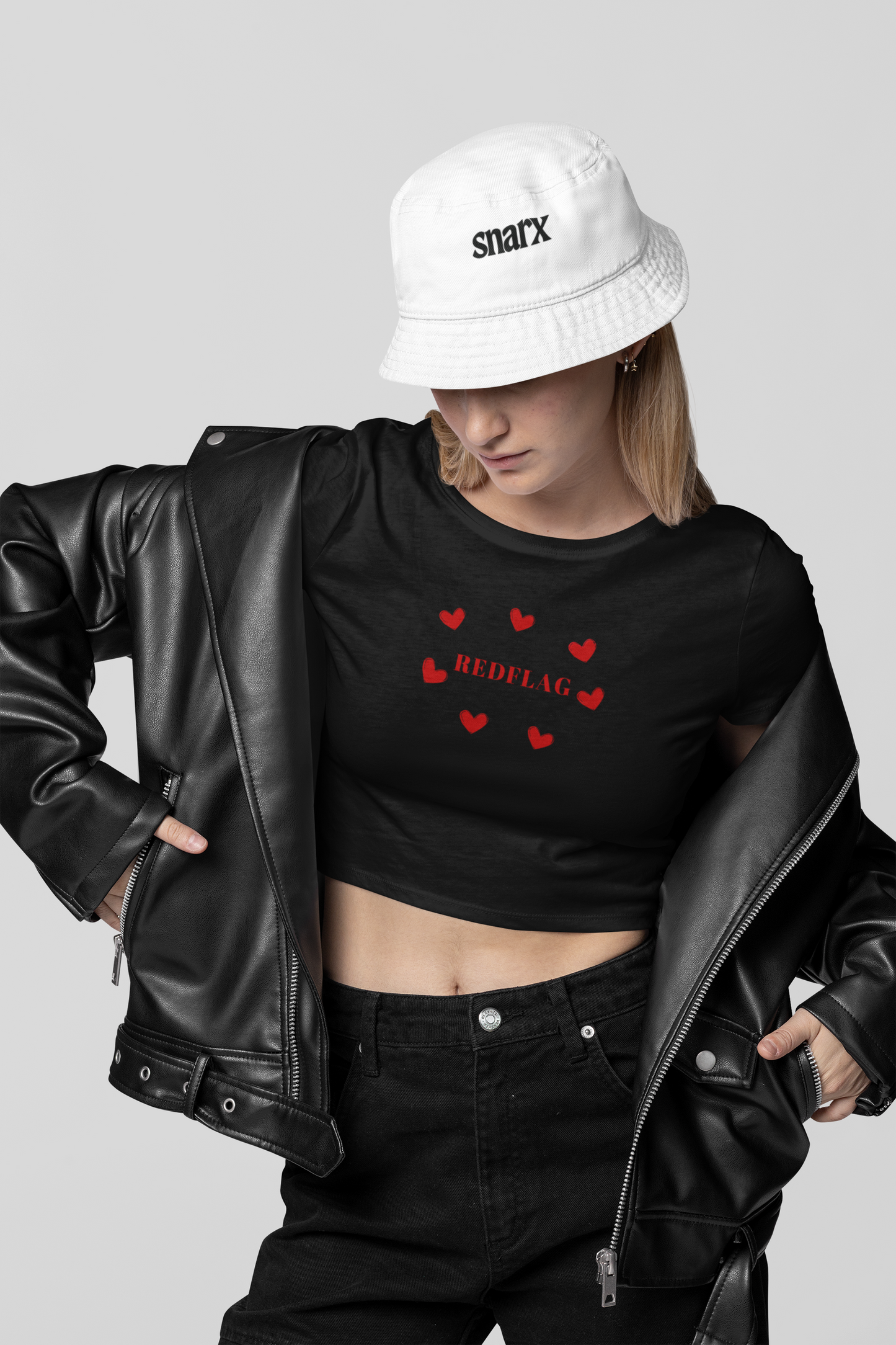 Red Flag ( Hearts) - Crop Top