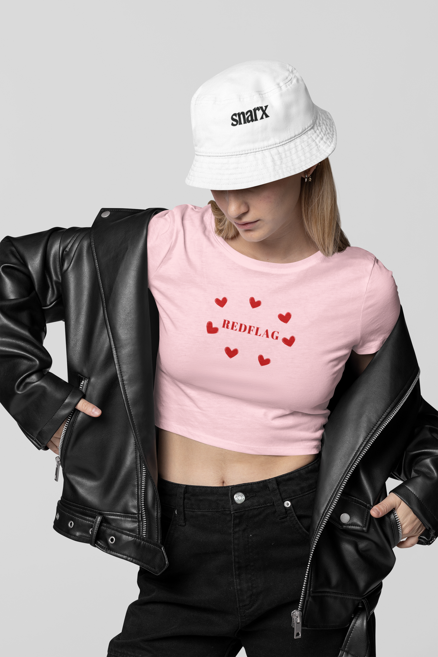 Red Flag ( Hearts) - Crop Top