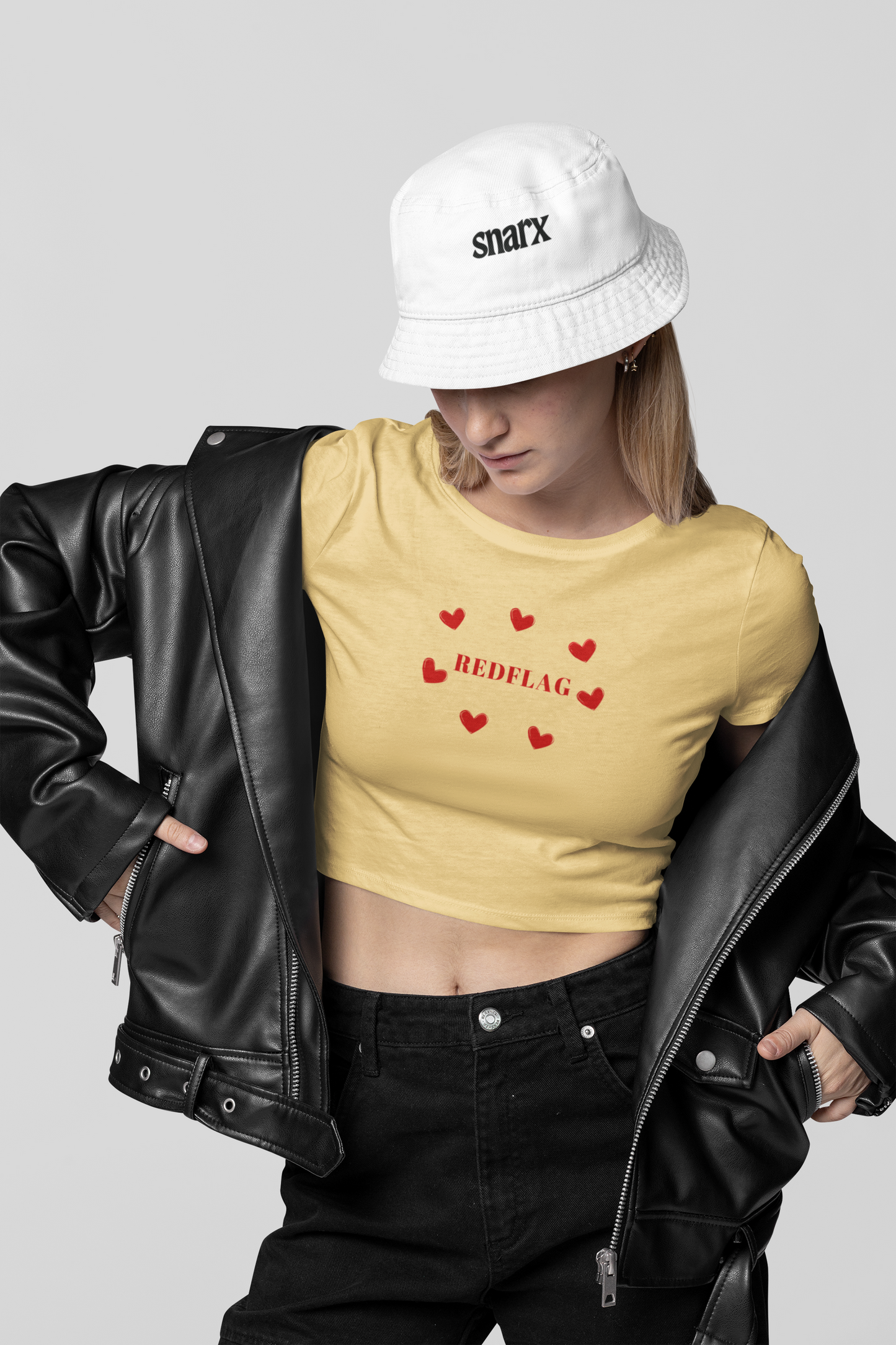 Red Flag ( Hearts) - Crop Top