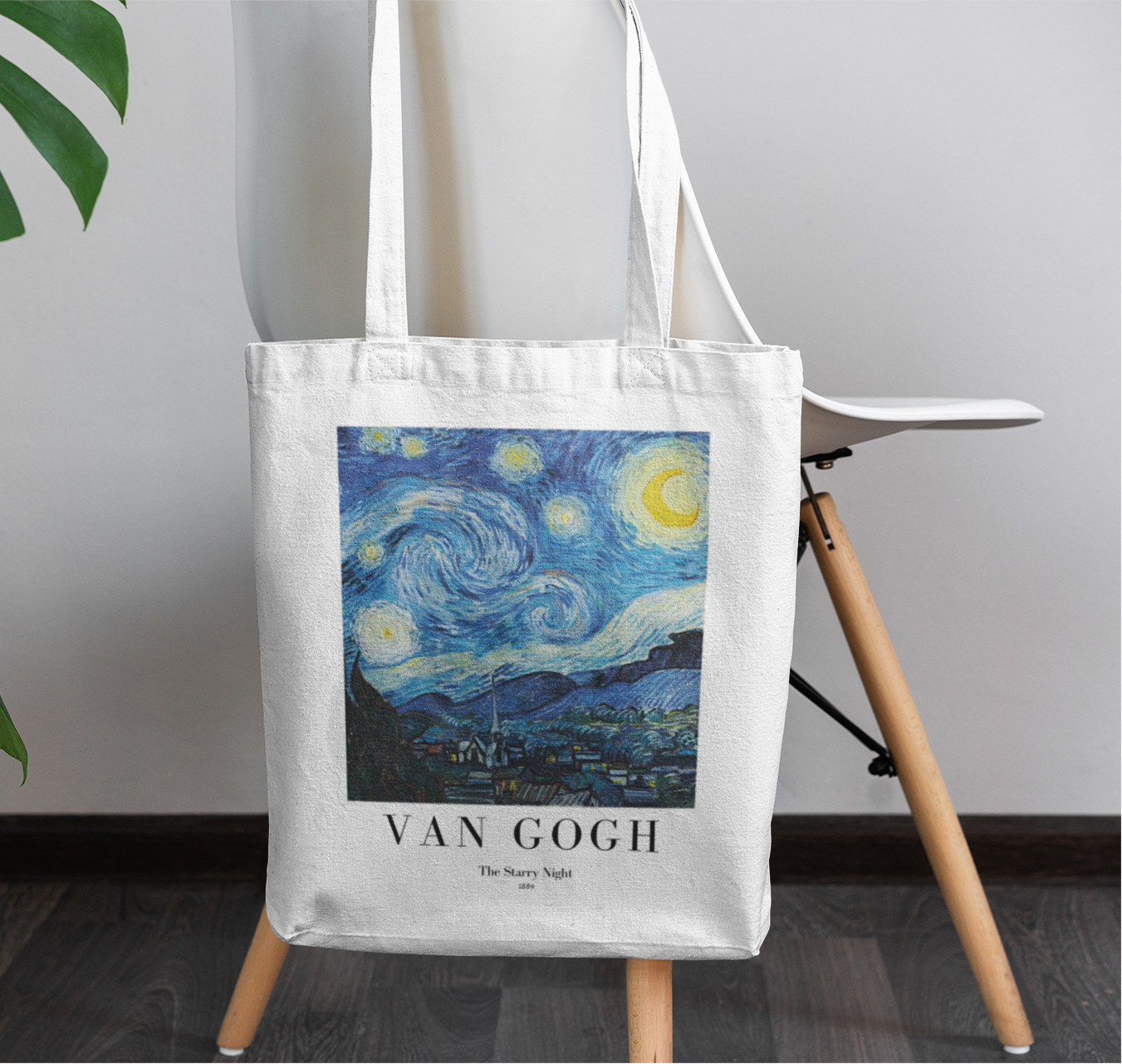 Vincent van gogh starry nights tote bag with zipper
