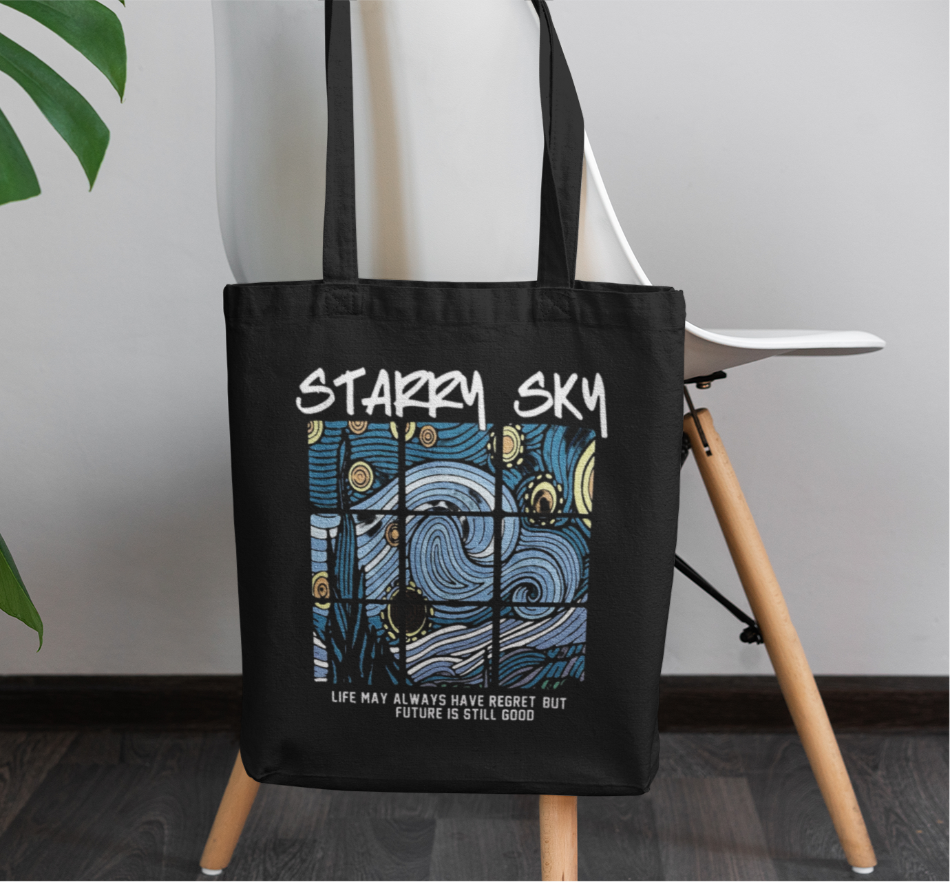 The starry sky vincent van gogh tote bag with zipper