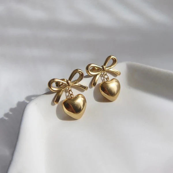 Bow-Heart Themed - Earrings