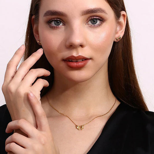 Anti Tarnish Bow Jewellery - Set