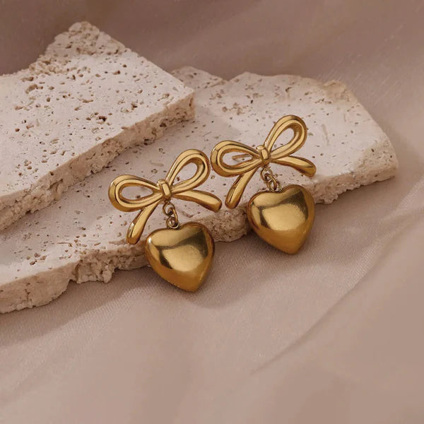 Bow-Heart Themed - Earrings