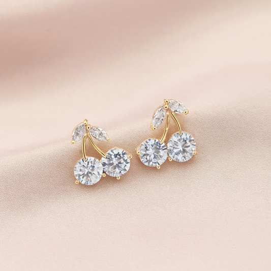 Korean Cherry Stud - Earrings