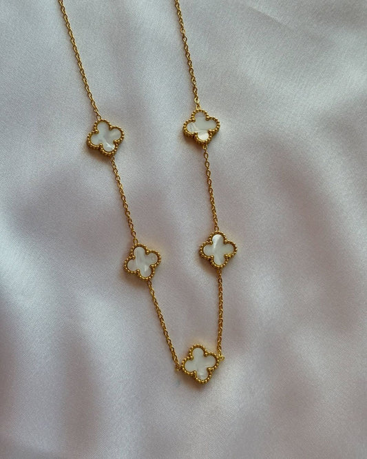 White five Clover Necklace