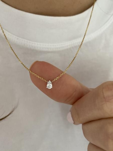 Anti Tarnish Drop CZ - Necklace