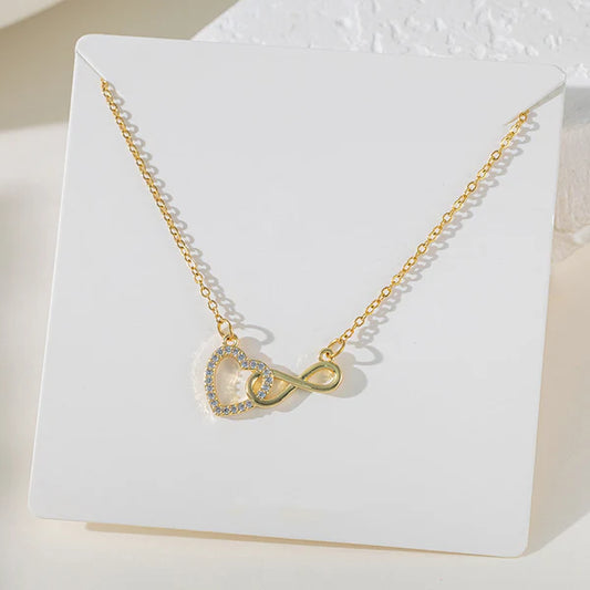 Anti Tarnish Infinity Heart - Necklace