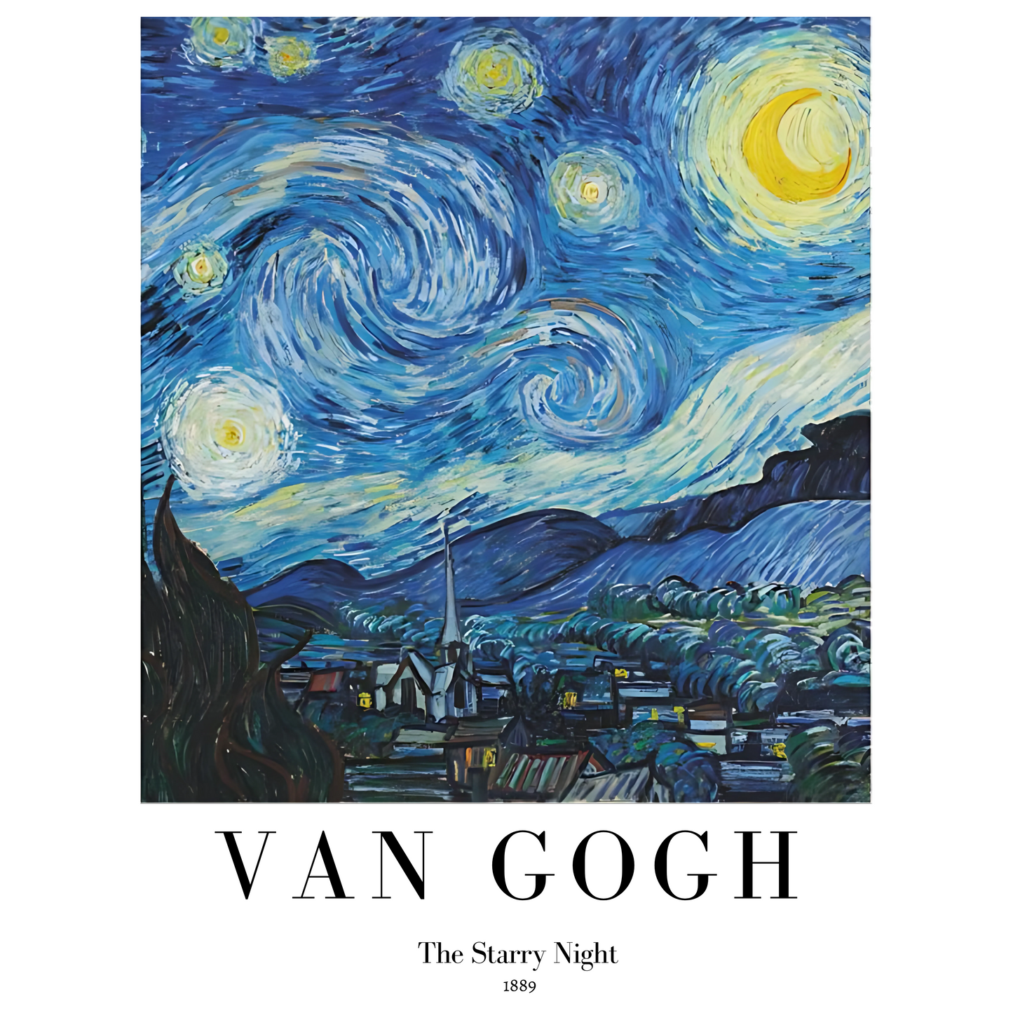 Vincent van gogh starry nights tote bag with zipper