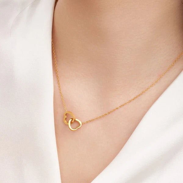 Joined Heart Gold Plated - Necklace