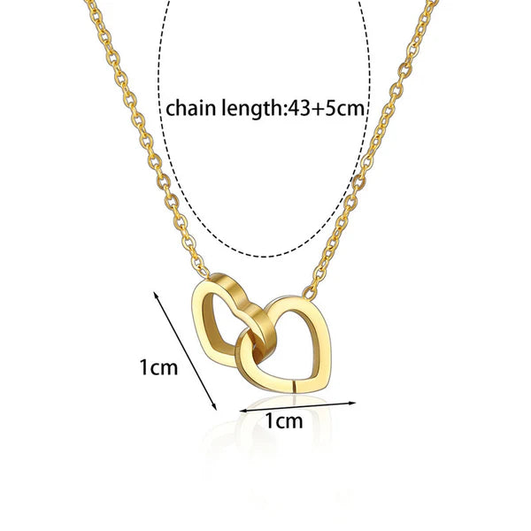 Joined Heart Gold Plated - Necklace