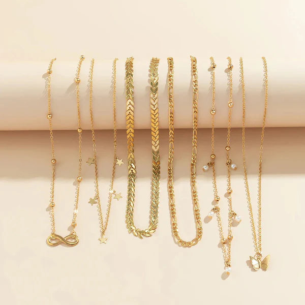 Toned Pack Of 6 Layered - Necklace