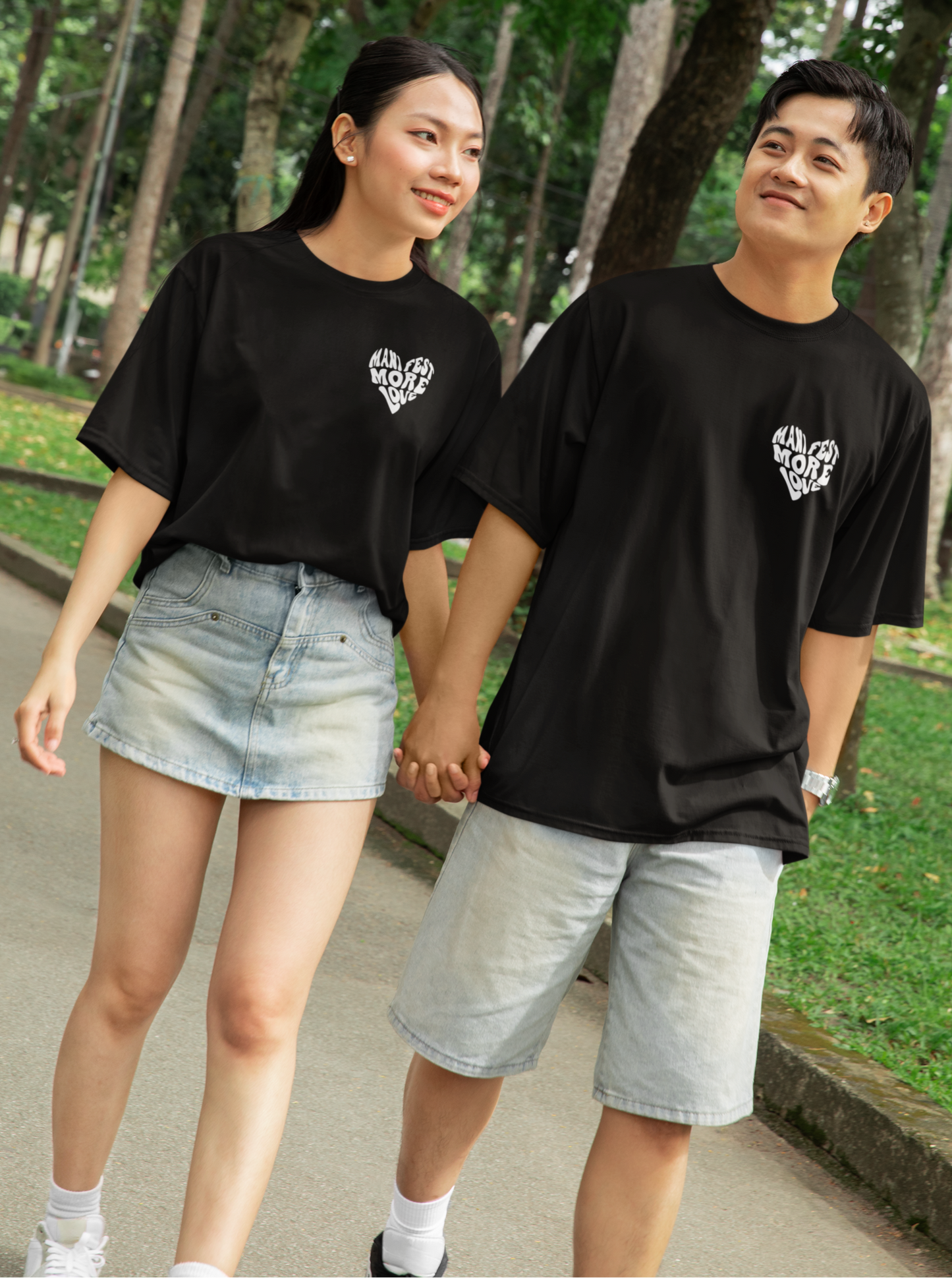 Manifest more love pocket print unisex oversized t-shirt