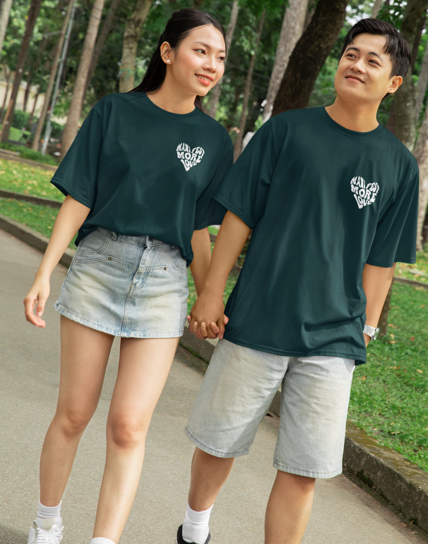 Manifest more love pocket print unisex oversized t-shirt
