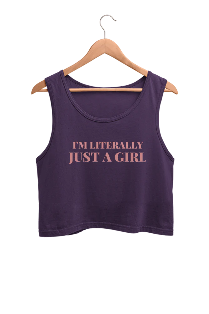SALE ~ I am literally just a girl crop tank top (Purple - M)