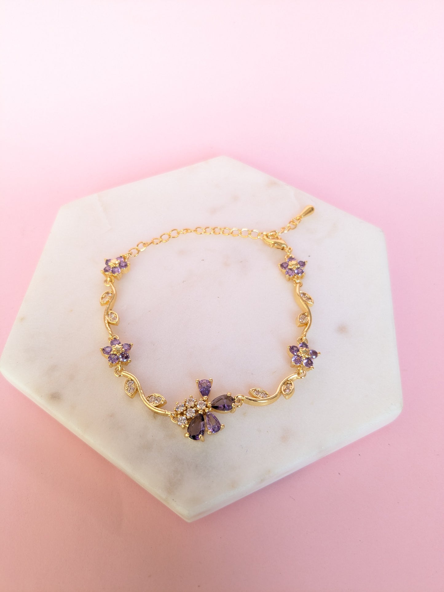 Lilac Peta Charm Bracelet