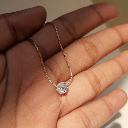 Anti Tarnish Stone Studded Hexagonal - Necklace