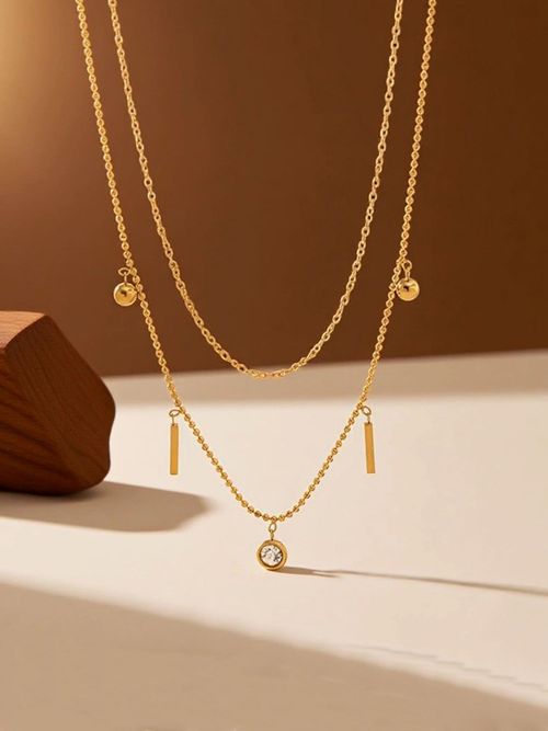 Anti Tarnish Geometrical Layered - Necklace
