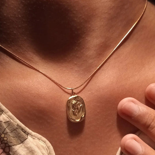 Anti Tarnish Gold Rose - Necklace