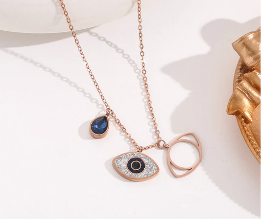 Anti Tarnish Eternal Evil Eye Charm - Necklace