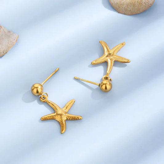 Anti Tarnish Star Drop - Earrings