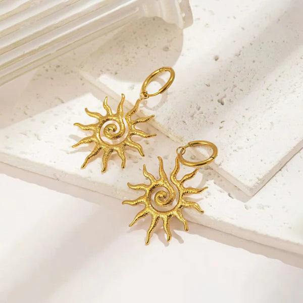 Anti Tarnish Sun - Earrings