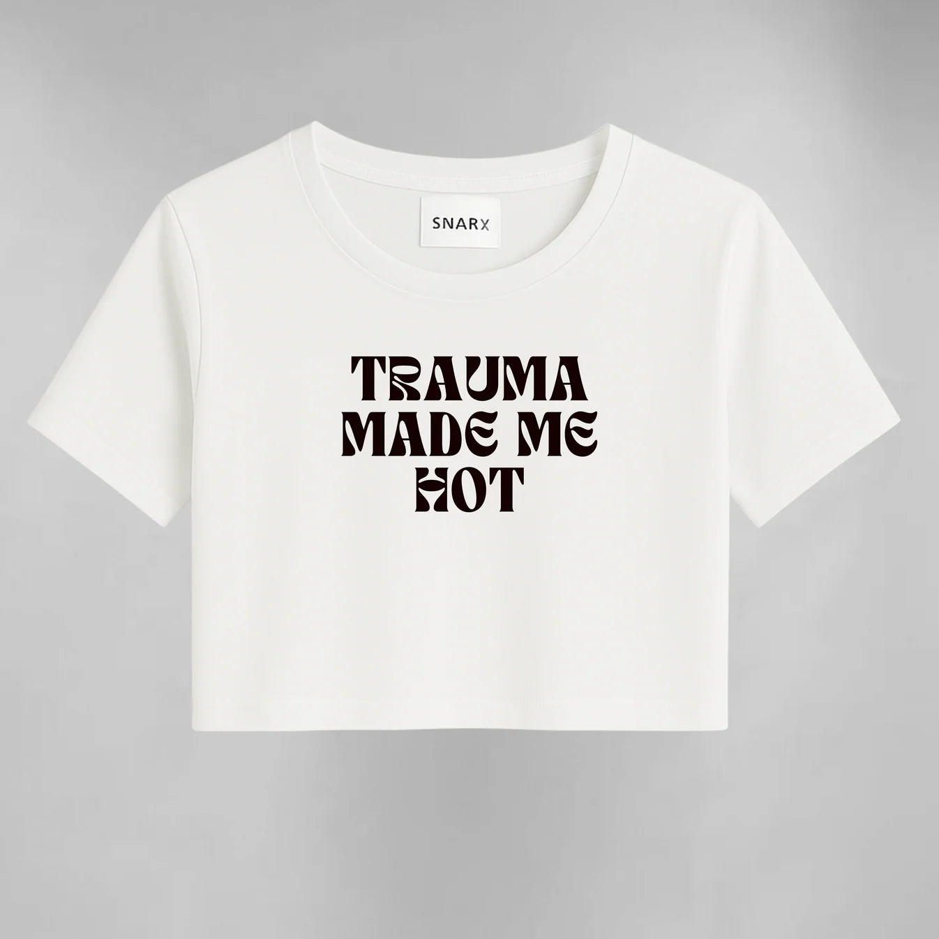 SALE ~ Trauma made me hot crop top ( White - M)
