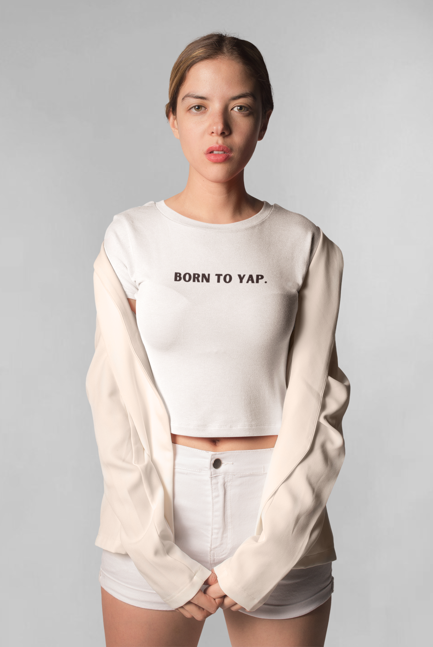 Born to yap crop top