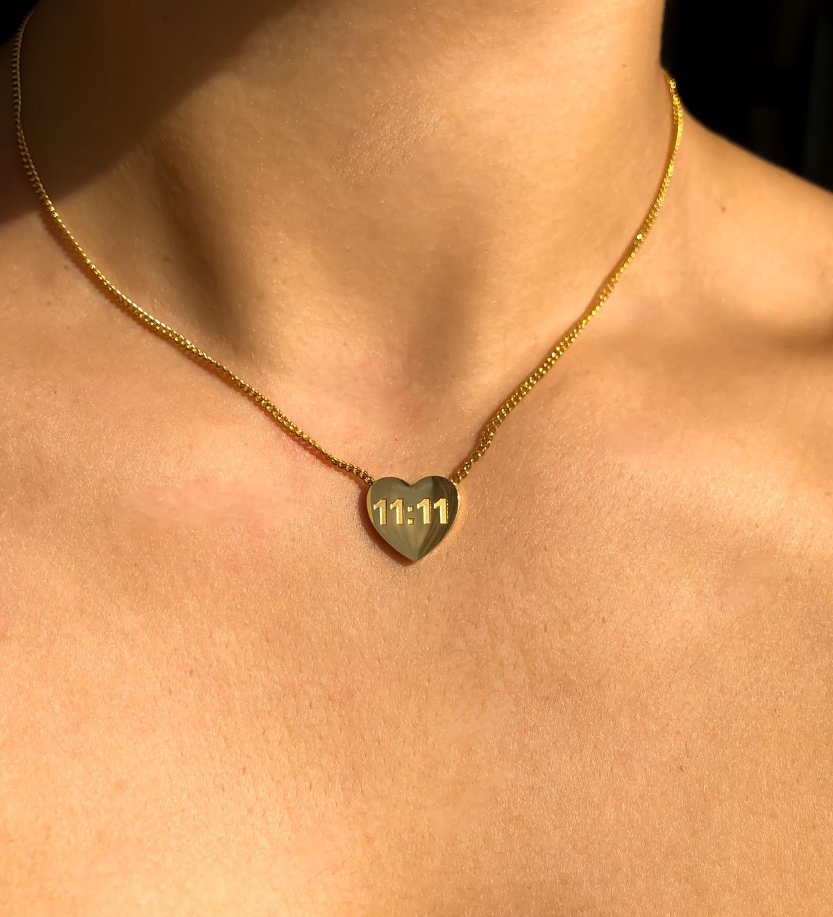 Anti Tarnish 11:11 Heart - Necklace