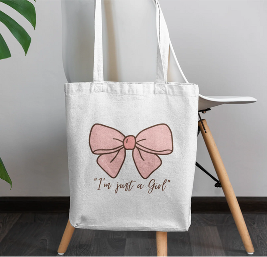 SALE ~ Zipper Tote bag (I am just a girl)