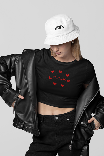 Red Flag ( Hearts) - Crop Top