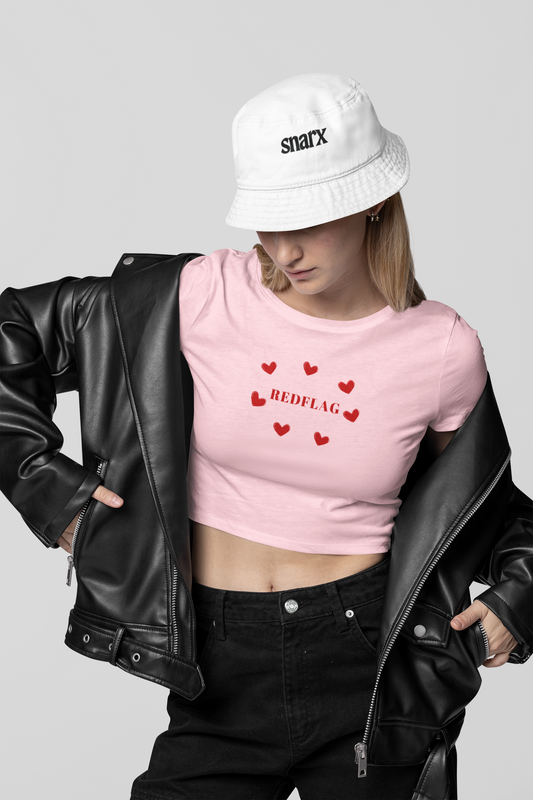 Red Flag ( Hearts) - Crop Top