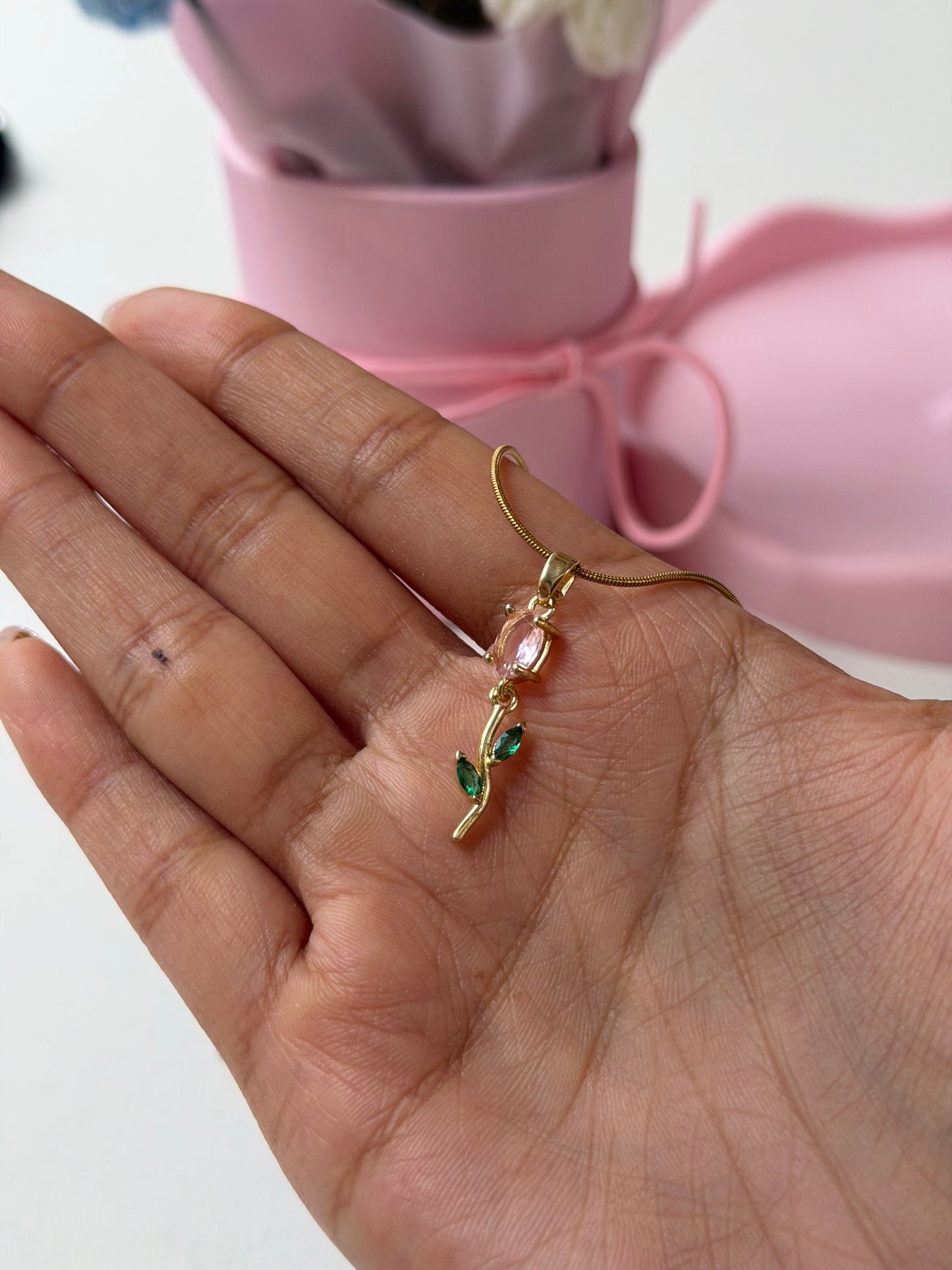 Pink Tulip Necklace