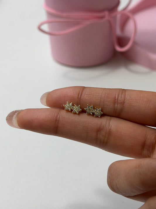 Twin Flower Ball Back Studs