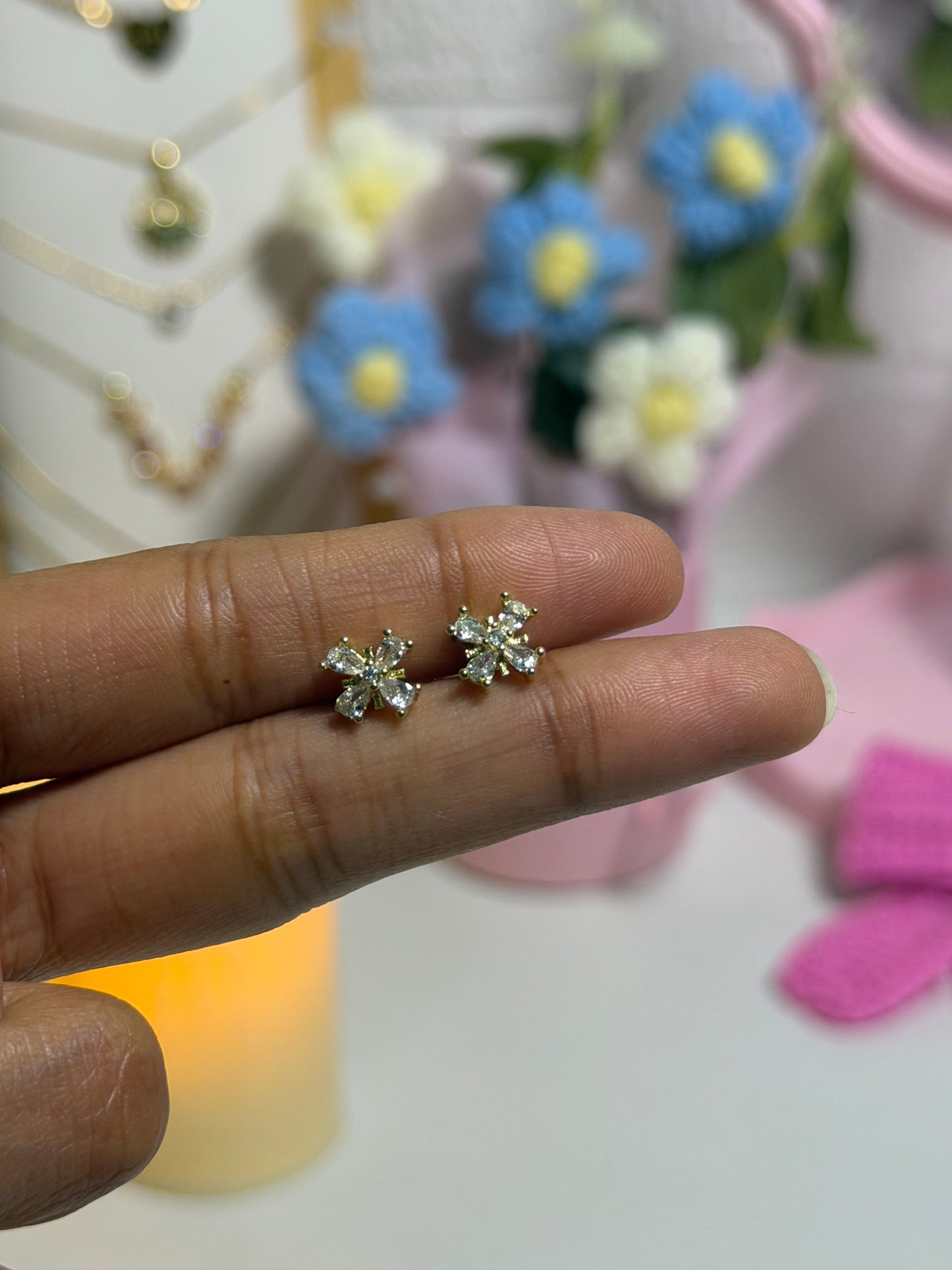Floral Ball Back Studs