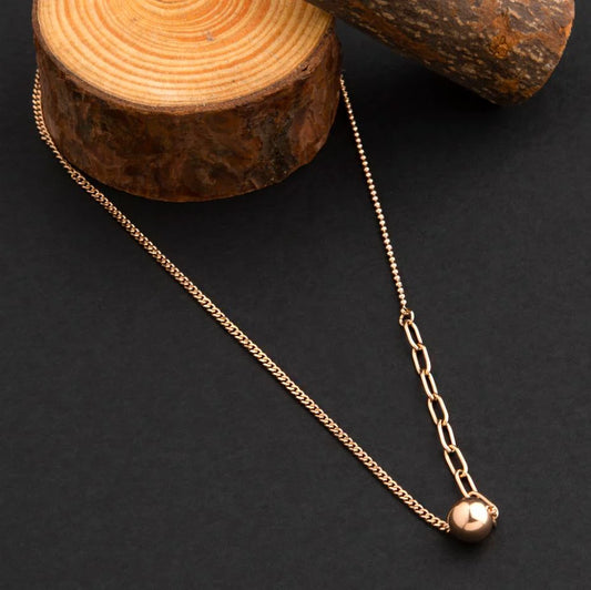 Ball Shape Rose Gold - Necklace