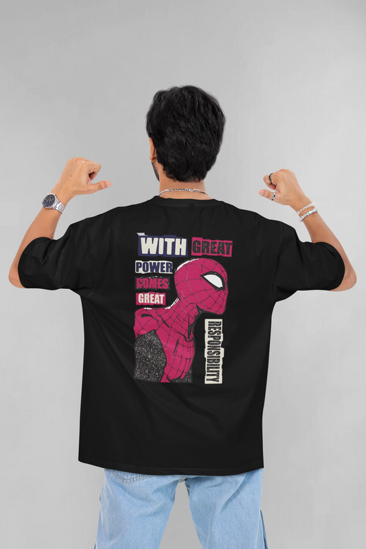 Great Power. Greater Responsibility. (marvel) unisex oversized t-shirt
