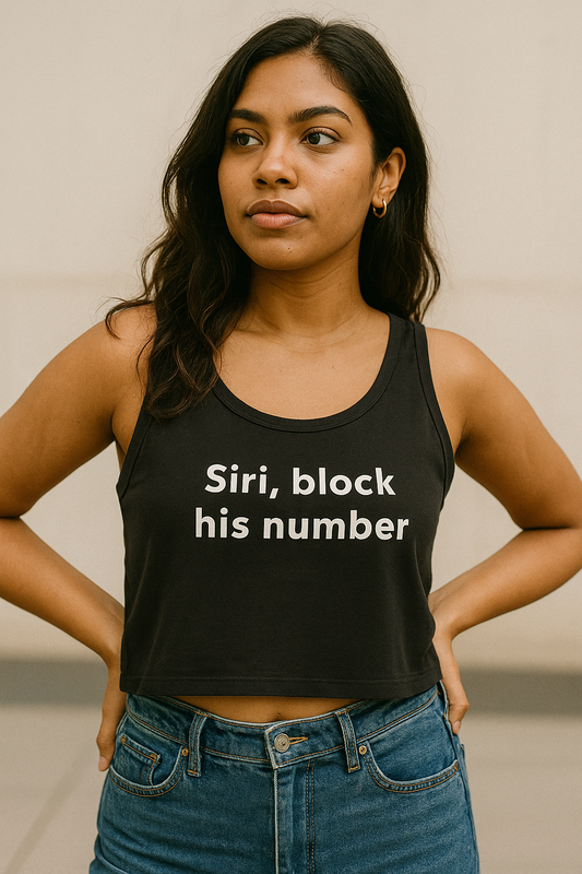 Siri block his number crop tank top