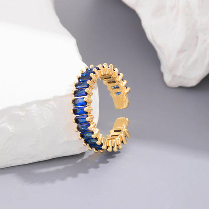 Anti Tarnish Stones Adjustable Finger - Ring