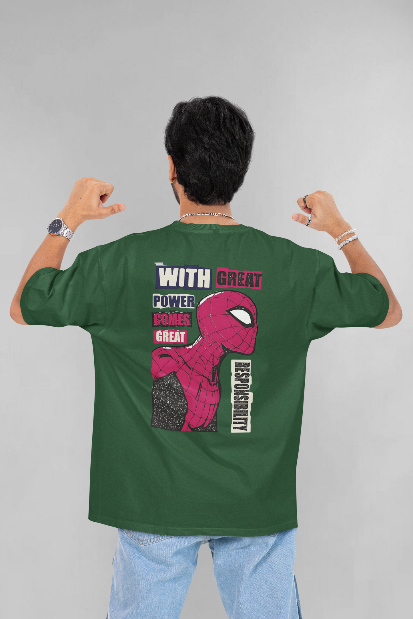 Great Power. Greater Responsibility. (marvel) unisex oversized t-shirt