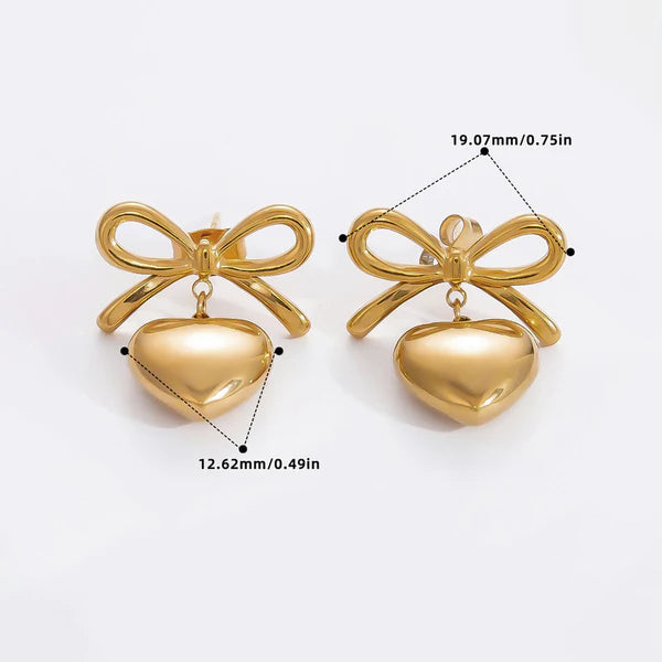 Bow-Heart Themed - Earrings