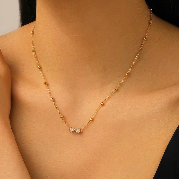 Anti Tarnish Dainty Bow Charm - Necklace
