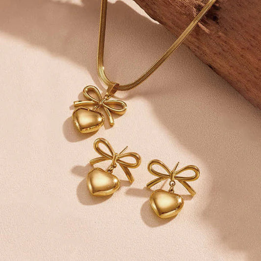 Bow-Heart Themed Jewelry - Set
