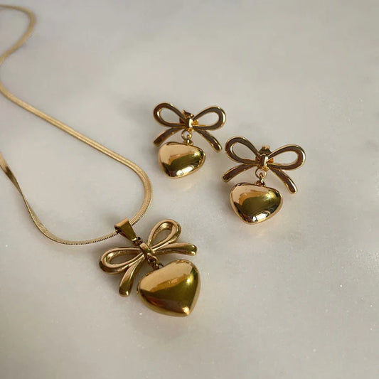 Bow-Heart Themed Jewelry - Set