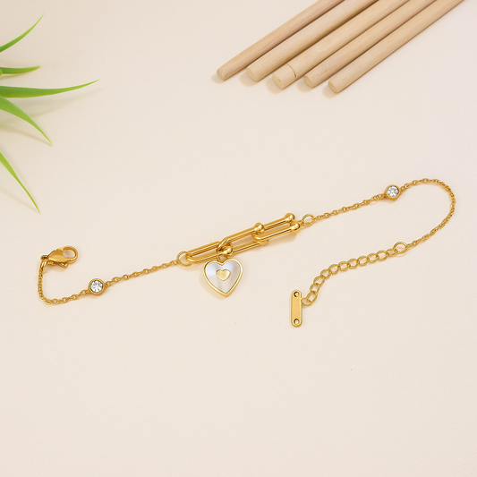 Golden Heart Link - Bracelet