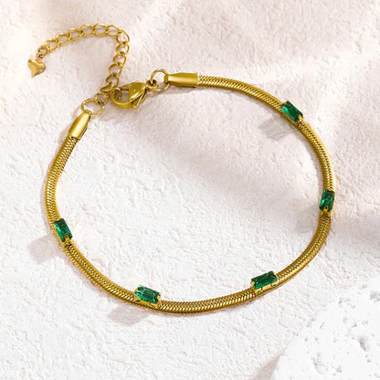 Snake Chain Green Emerald - Bracelet